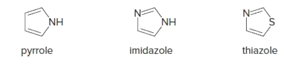NH
NH
pyrrole
imidazole
thiazole
