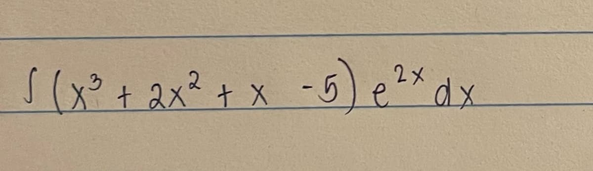 -5) e ²x dx
√(x²³ + 2x² + x - 5)