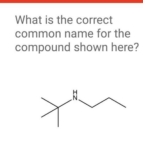 What is the correct
common name for the
compound shown here?
x
IZ