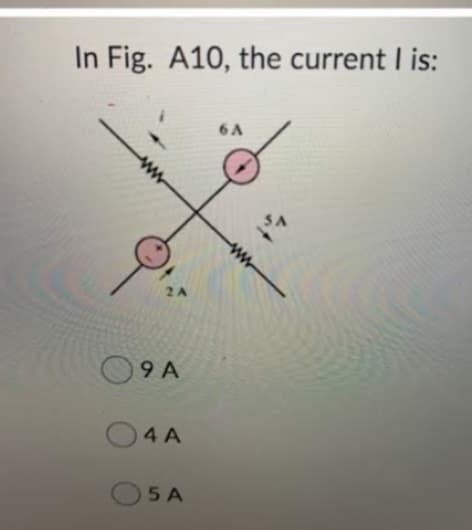 In Fig. A10, the current I is:
2 A
9 A
4 A
5 A
6 A
