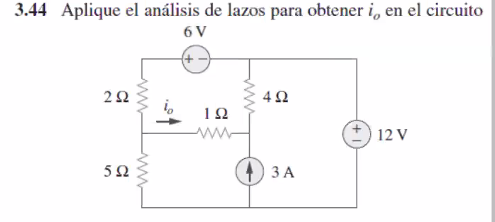 3.44 Aplique el análisis de lazos para obtener i, en el circuito
6 V
ww
| 12 V
3 A
ww
