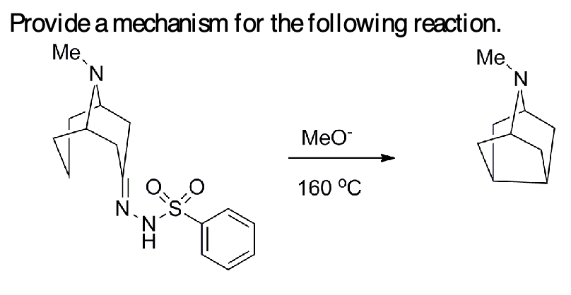 Provide a mechanism for the following reaction.
Me
N
E
N
O
IZ
V-S=0
MeO
160 °C
Me...
N