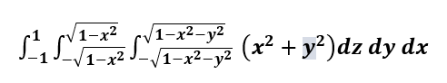 1-x2-у2
/1-x2-y2
1-х2
(x² + y²)dz dy dx
-V1-x2
