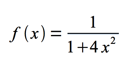 1
f (x) =
1+4x²
