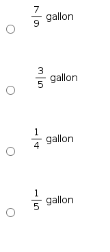 7
gallon
3
gallon
5
gallon
1
gallon
1/4
