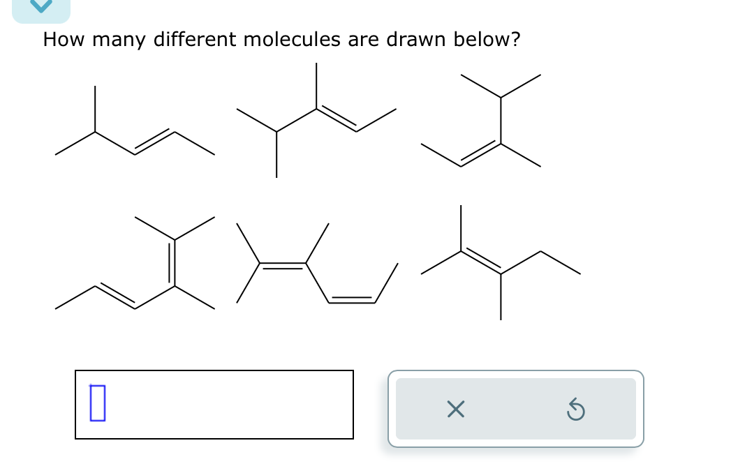 How many different molecules are drawn below?
day I
0
X
