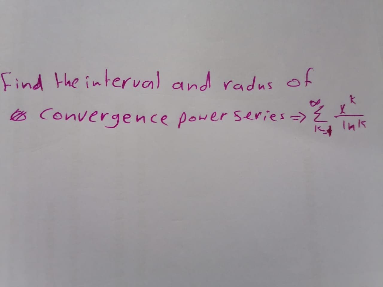 Find the interval and radus o
8 convergence power series ->
Ins
