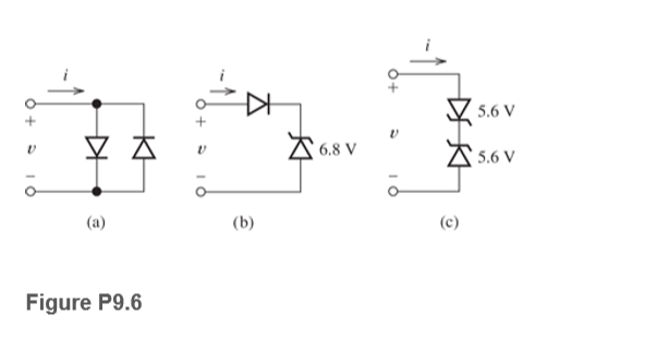 5.6 V
A 6.8 V
5.6 V
(a)
(b)
(c)
Figure P9.6
