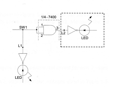 SW1
L1
LED
1/4-7400
X
L2
LED