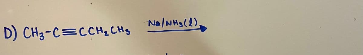 D) CH₂-C=CCH₂ CH3
Na/NH3 (1)