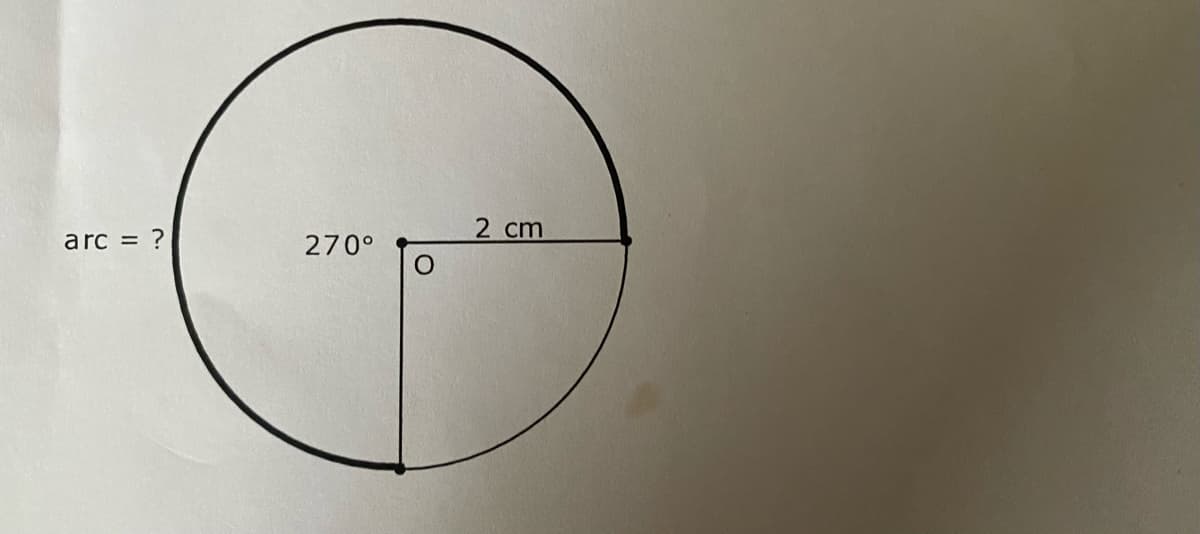 arc = ?
270°
2 cm