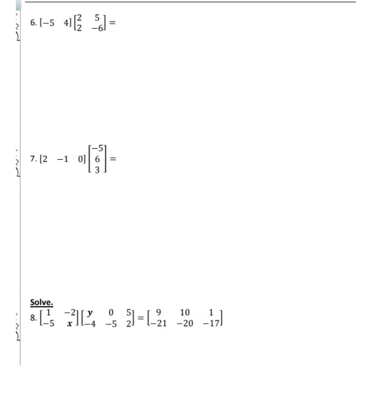6. (-5 41 =
> 7. [2-1 이| 6 |=
3
Solve.
9.
10
1
8.
-5
-5
-21 -20 -1
