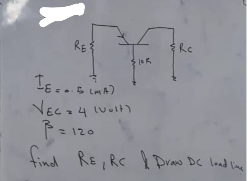 RE
Is =
V
P=120
EC
24lVolt)
find
RE,RC ļ Draw DC load line
