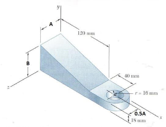 A
120 mm
В
40 mm
r = 16 mm
0.5A
18 mm
