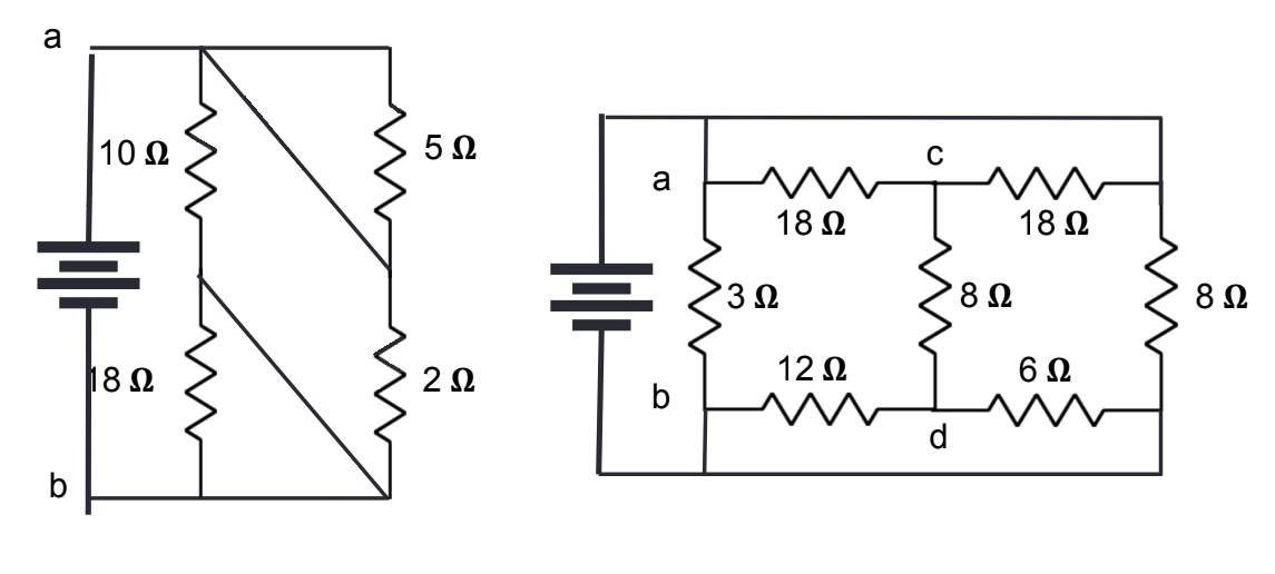 a
| 10Ω
5Ω
a
18 2
18 Ω
3Ω
18 2
2Ω
12 2
b
b
