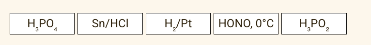 H₂PO4
Sn/HCI
H₂/Pt
HONO, 0°C
H₂PO₂
3