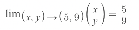 lim(x, y) → (5, 9) (# ) = ;
