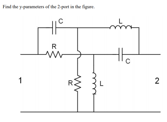 Find the y-parameters of the 2-port in the figure.
C
L
C
2.
