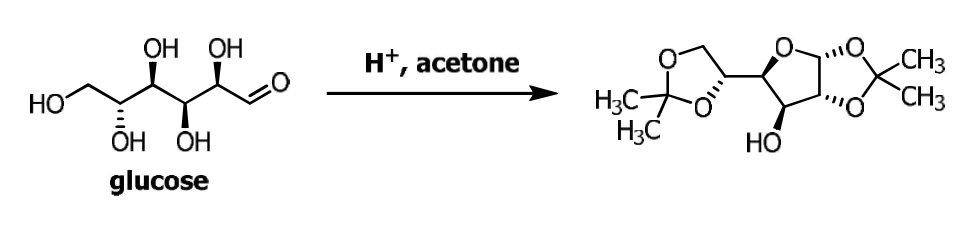 ОН
ОН
н', асetone
CH3
CH3
H;C-
H3C
HO
ОН
ОН
НО
glucose
