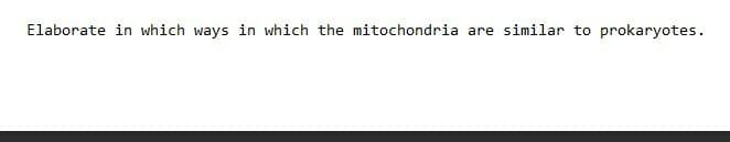 Elaborate in which ways in which the mitochondria are similar to prokaryotes.