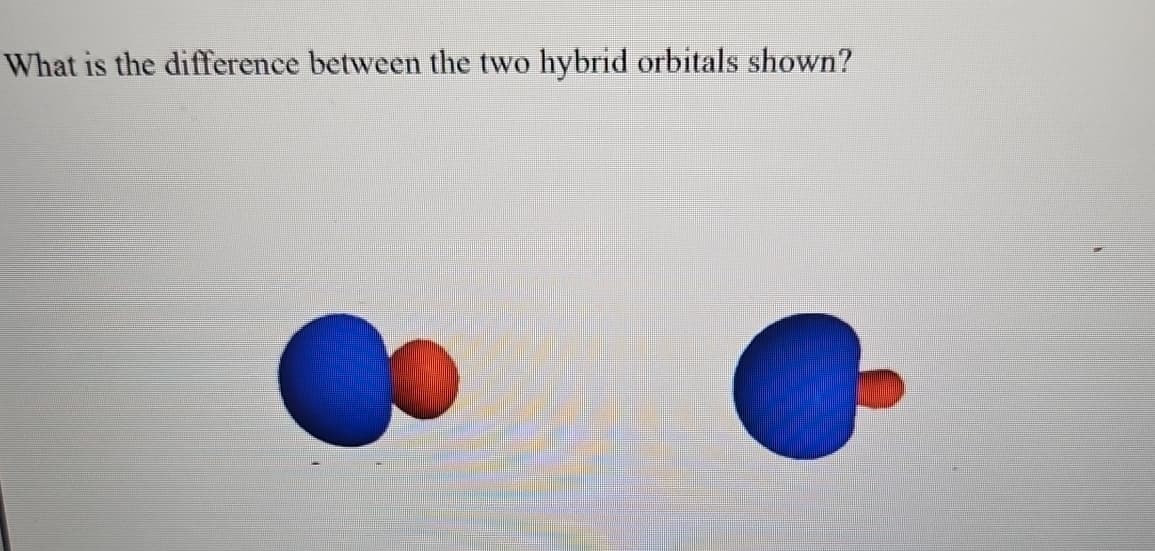 What is the difference between the two hybrid orbitals shown?