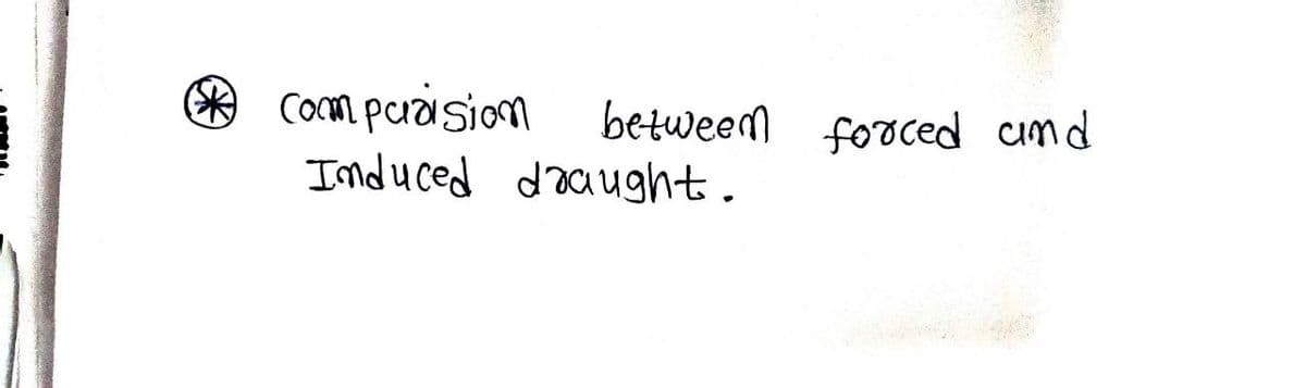 Comparision between forced and
Induced draught.