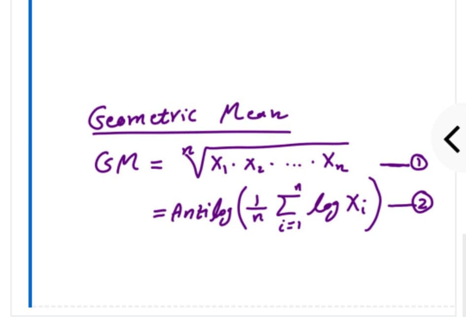 Geometric Mean
%3D
= Antily (t E lyx
X:

