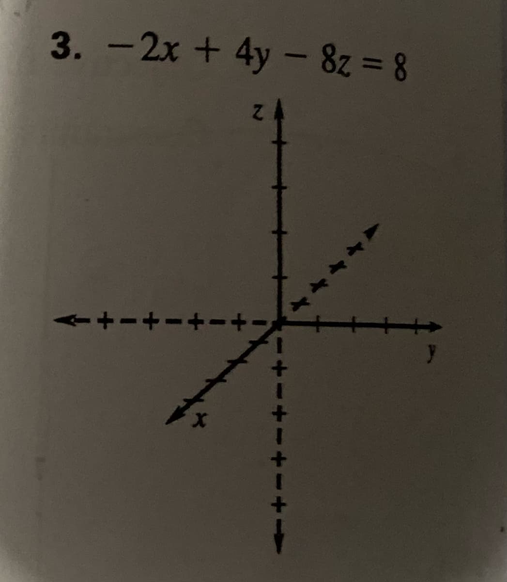 3. - 2x + 4y – 8z = 8
