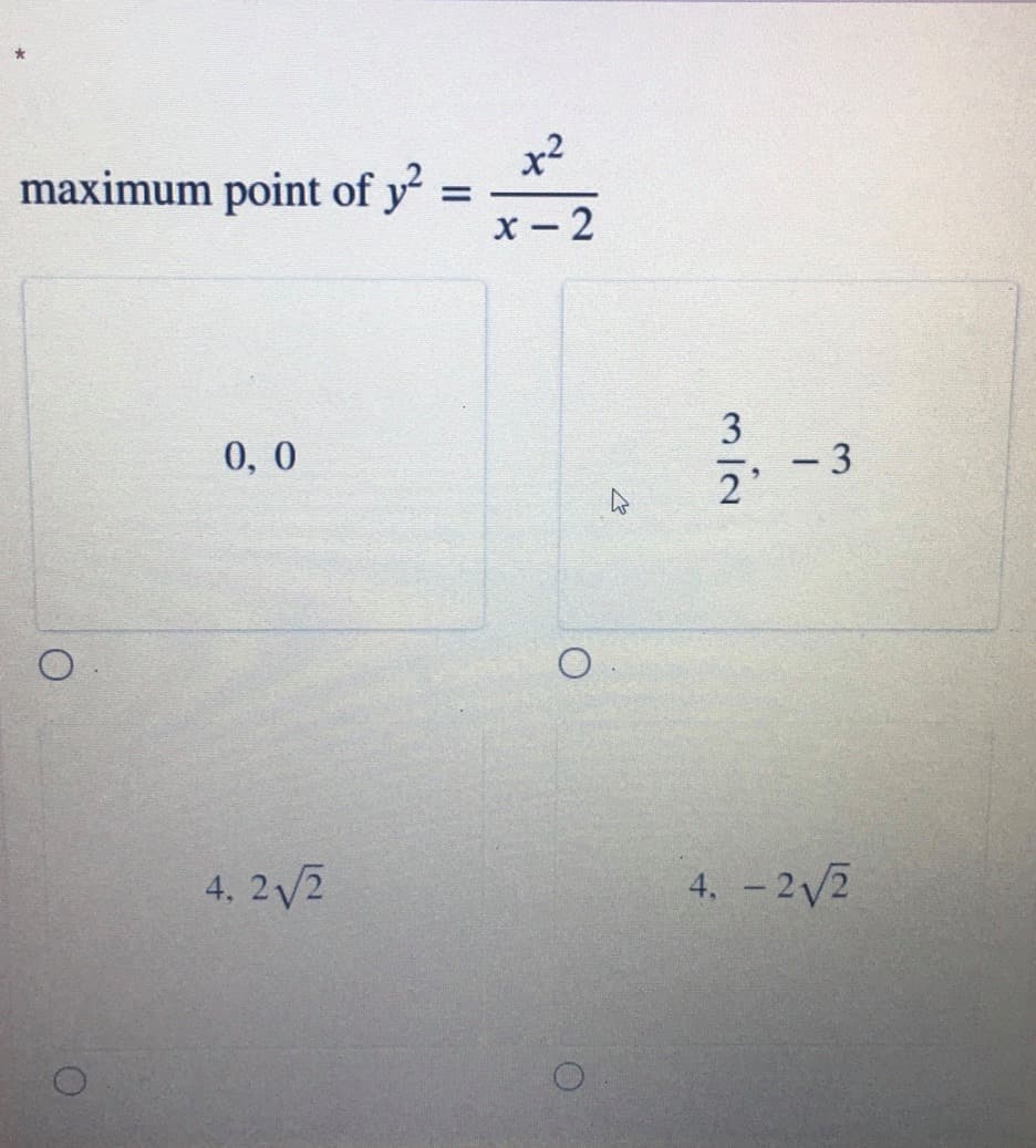 maximum point of y
x- 2
0, 0
3
- 3
2'
4. 2/2
4. - 2/2
