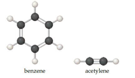 benzene
acetylene
