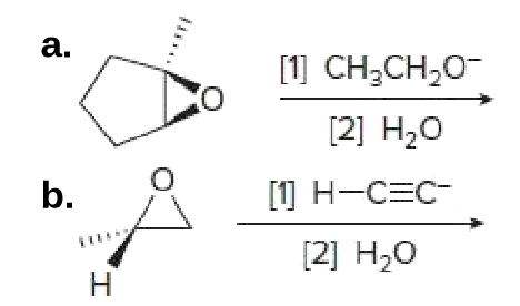 a.
[1] CH;CH,0-
[2] H20
b.
[1] H-CEC-
[2] H,0
Н
