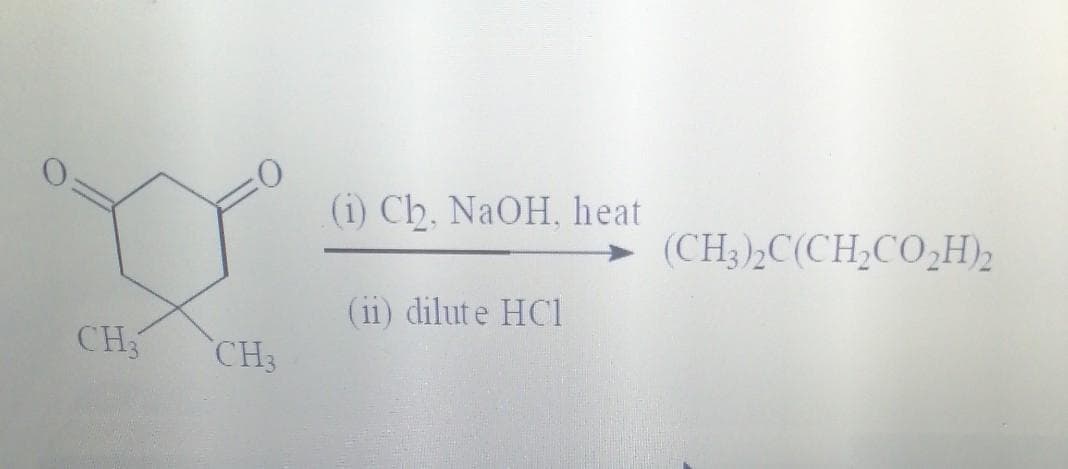 (i) Ch, NaOH, heat
(CH3)2C(CH,CO,H),
(ii) dilute HC1
CH
CH3
