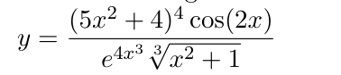 (5a2 + 4)4 cos(2x)
e 4a3 Vx² + 1

