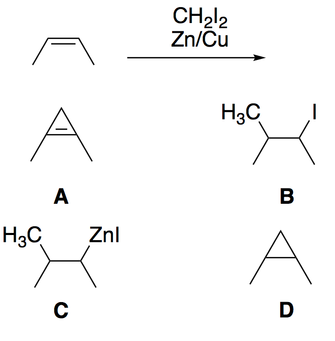 CH2l2
Zn/Cu
H3C
A
H3C
Znl
D
