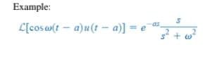 Example:
L[cosw(ta)u(ta)] =
5² +w²