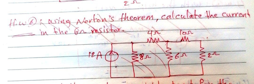 Hiw Di asing Alerfon's theorem, calculate the current
in the En resistore
यु
Tosr
