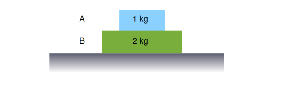 A
B
1 kg
2 kg