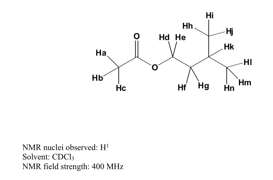 Hi
Hh.
Hj
Hd He
Hk
На
HI
Hb
Hf Hg
Hm
Hn
Нс
NMR nuclei observed: H'
Solvent: CDC13
NMR field strength: 400 MHz
우
