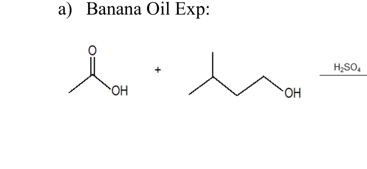 a) Banana Oil Exp:
H2SO4
HO.
+
