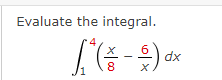 Evaluate the integral.
xp
.8
