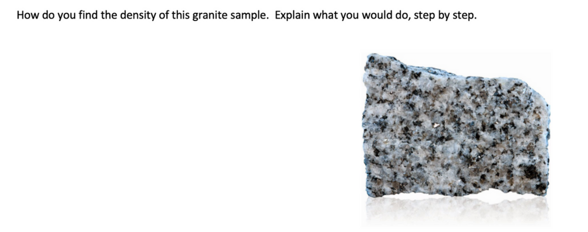 How do you find the density of this granite sample. Explain what you would do, step by step.