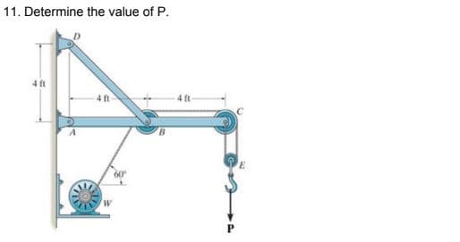 11. Determine the value of P.
4 ft
4ft
4 ft-
