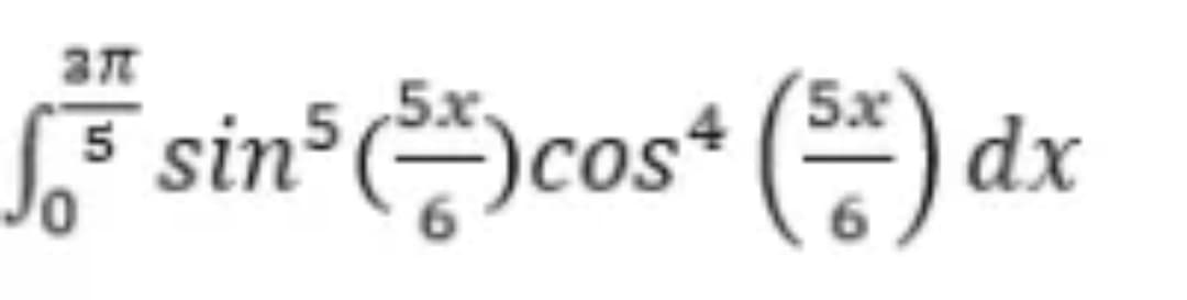 Зд
5x
√5 sin³ (²) cos 4 (5) dx
6