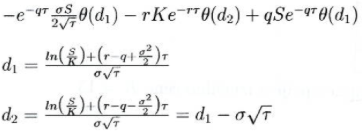 250(₁) - Ke-70(d₂)+qSe 90(d₁)
In() + (r_g+²²) r
OVT
d₁
d₂ = ²n (2) + (r-q-²²³)+
OVT
=d₁ - 0√T