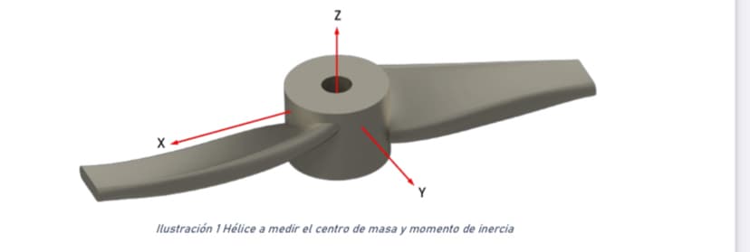 X
Z
Ilustración 1 Hélice a medir el centro de masa y momento de inercia
