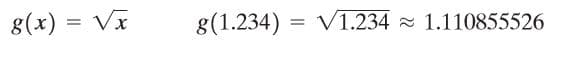8(x) = Vĩ
8(1.234) = V1.234
= 1.110855526
