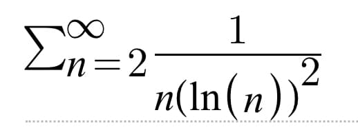 Στα 1=2
1
2
n(In(n))4