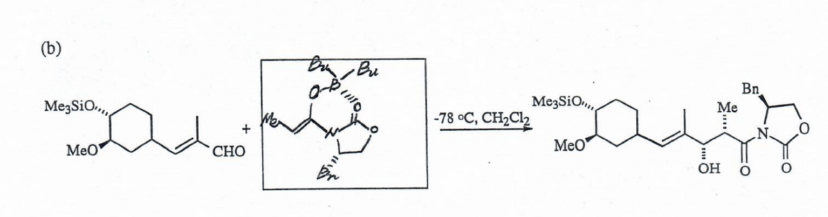 (b)
Bn
MezSiO.,
MezSiO,,
Ме
-78 °C, CH2C12
MeO
CHO
MeO
ОН
