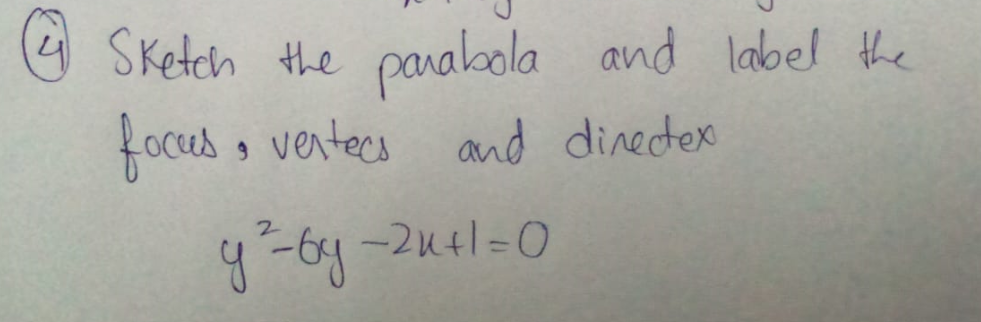 (4 SKetch the
parabola and label the
foces , ventecs and dinectex
2.
