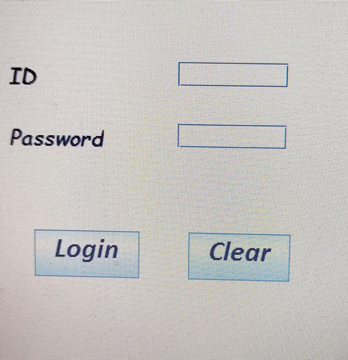 ID
Password
Login
Clear
